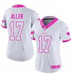 Womens Nike Buffalo Bills 17 Josh Allen Limited WhitePink Rush Fashion NFL Jersey