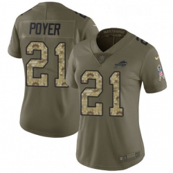 Womens Nike Buffalo Bills 21 Jordan Poyer Limited OliveCamo 2017 Salute to Service NFL Jersey