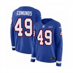 Womens Nike Buffalo Bills 49 Tremaine Edmunds Limited Royal Blue Therma Long Sleeve NFL Jersey