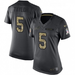 Womens Nike Buffalo Bills 5 Tyrod Taylor Limited Black 2016 Salute to Service NFL Jersey