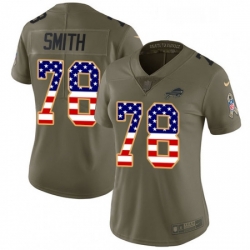 Womens Nike Buffalo Bills 78 Bruce Smith Limited OliveUSA Flag 2017 Salute to Service NFL Jersey