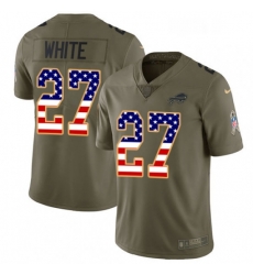 Youth Nike Buffalo Bills 27 TreDavious White Limited OliveUSA Flag 2017 Salute to Service NFL Jersey