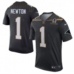 Mens Nike Carolina Panthers 1 Cam Newton Elite Black Team Irvin 2016 Pro Bowl NFL Jersey