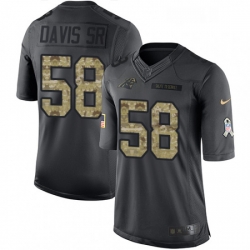 Mens Nike Carolina Panthers 58 Thomas Davis Limited Black 2016 Salute to Service NFL Jersey