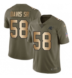 Mens Nike Carolina Panthers 58 Thomas Davis Limited OliveGold 2017 Salute to Service NFL Jersey