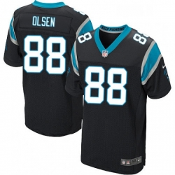 Mens Nike Carolina Panthers 88 Greg Olsen Elite Black Team Color NFL Jersey