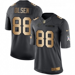 Mens Nike Carolina Panthers 88 Greg Olsen Limited BlackGold Salute to Service NFL Jersey