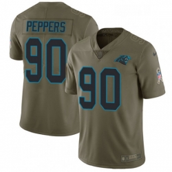 Mens Nike Carolina Panthers 90 Julius Peppers Limited Olive 2017 Salute to Service NFL Jersey