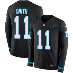 Nike Panthers #11 Torrey Smith Black Team Color Men Stitched NFL Limited Therma Long Sleeve Jersey