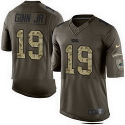 Nike Panthers #19 Ted Ginn Jr Green Mens Stitched NFL Limited Salute to Service Jersey