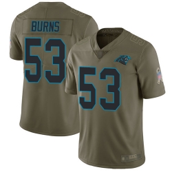 Panthers 53 Brian Burns Olive Men Stitched Football Limited 2017 Salute To Service Jersey