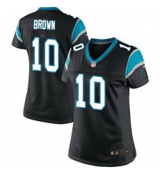 Nike Panthers #10 Corey Brown Black Team Color Womens Stitched NFL Elite Jersey