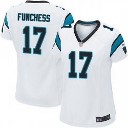 Nike Panthers #17 Devin Funchess White Team Color Women Stitched NFL Jersey