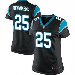 Nike Panthers #25 Bene Benwikere Black Team Color Women Stitched NFL Jersey