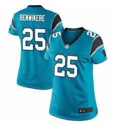 Nike Panthers #25 Bene Benwikere Blue Team Color Women Stitched NFL Jersey