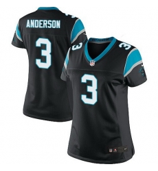 Nike Panthers #3 Derek Anderson Black Team Color Women Stitched NFL Jersey