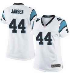 Nike Panthers #44 J.J. Jansen White Team Color Women Stitched NFL Jersey