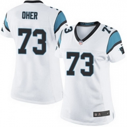 Nike Panthers #73 Michael Oher White Team Color Women Stitched NFL Jersey