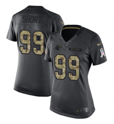 Nike Panthers #99 Kawann Short Black Womens Stitched NFL Limited 2016 Salute to Service Jersey