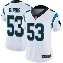 Panthers 53 Brian Burns White Women Stitched Football Vapor Untouchable Limited Jersey