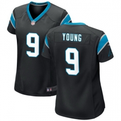 Women Carolina Panthers 9 Bryce Young Black Stitched Game Jersey