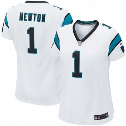 Womens Nike Carolina Panthers 1 Cam Newton Game White NFL Jersey