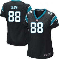 Womens Nike Carolina Panthers 88 Greg Olsen Game Black Team Color NFL Jersey