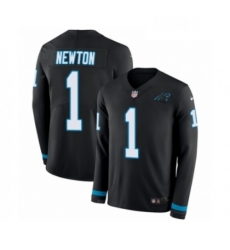 Youth Nike Carolina Panthers 1 Cam Newton Limited Black Therma Long Sleeve NFL Jersey