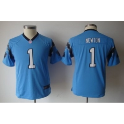 Youth Nike Carolina Panthers #1 Newton Blue Color Jersey