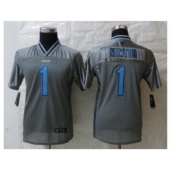 Youth Nike Carolina Panthers #1 Newton Grey Jerseys(Vapor)