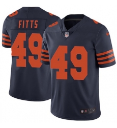 Kylie Fitts Chicago Bears #49 Men Color Rush Legend Nike Jersey Navy Blue Orange