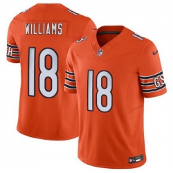 Men Chicago Bears 18 Caleb Williams Orange 2024 Draft F U S E Vapor Stitched Football Jersey