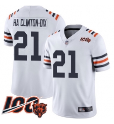 Men Chicago Bears 21 Ha Ha ClintonDix White 100th Season Limited Football Jersey