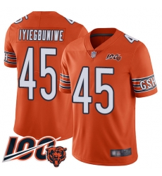 Men Chicago Bears 45 Joel Iyiegbuniwe Orange Alternate 100th Season Limited Football Jersey