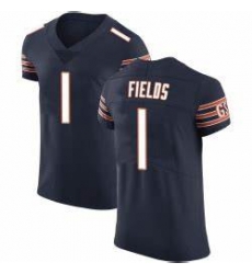 Men Nike Justin Fields Navy Chicago Bears #1 2021 NFL Vapor Elite Jersey