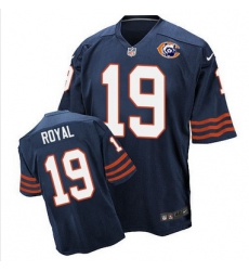 Nike Bears #19 Eddie Royal Navy Blue Throwback Mens Stitched NFL Elite Jersey