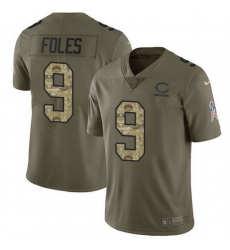 Nike Bears 9 Nick Foles Olive Camo Men Stitched NFL Limited 2017 Salute To Service Jersey