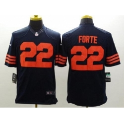 Nike Chicago Bears 22 Matt Forte Blue Limited Orange Number NFL Jersey