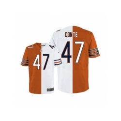 Nike Chicago Bears 47 Chris Conte White-Orange Elite split NFL Jersey