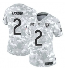 Women Chicago Bears 2 DJ Moore 2024 F U S E Arctic Camo Salute To Service Limited Stitched Football Jersey