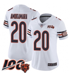 Women Chicago Bears 20 Prince Amukamara White Vapor Untouchable Limited Player 100th Season Football Jersey