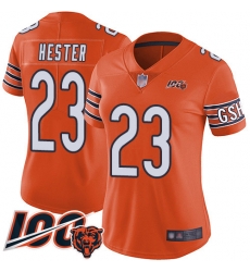 Women Chicago Bears 23 Devin Hester Orange Alternate 100th Season Limited Football Jersey