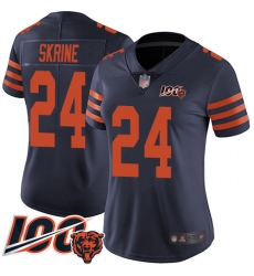 Women Chicago Bears 24 Buster Skrine Limited Navy Blue Rush Vapor Untouchable 100th Season Football Jersey