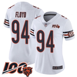 Women Chicago Bears 94 Leonard Floyd White Vapor Untouchable Limited Player 100th Season Football Jersey