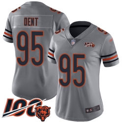 Women Chicago Bears 95 Richard Dent Limited Silver Inverted Legend 100th Season Football Jersey