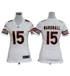 Women Nike Chicago Bears 15 Marshall White Nike NFL Game Jerseys