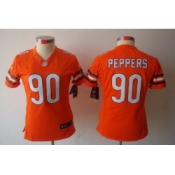 Women Nike Chicago Bears 90 Julius Peppers Orange Color[NIKE LIMITED Jersey]