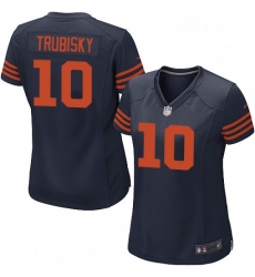 Womens Nike Chicago Bears 10 Mitchell Trubisky Game Navy Blue Alternate NFL Jersey