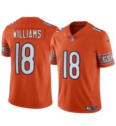 Youth Chicago Bears 18 Caleb Williams Orange 2024 Draft Vapor Stitched Football Jersey