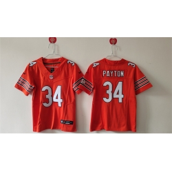 Youth Chicago Bears 34 Walter Payton Orange F U S E Vapor Stitched Football Jersey